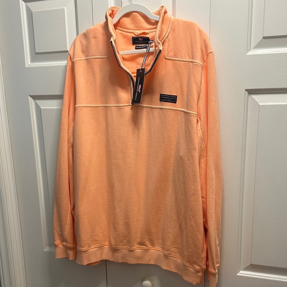 Vineyard Vines Men's Coral Zip-Up Sweater